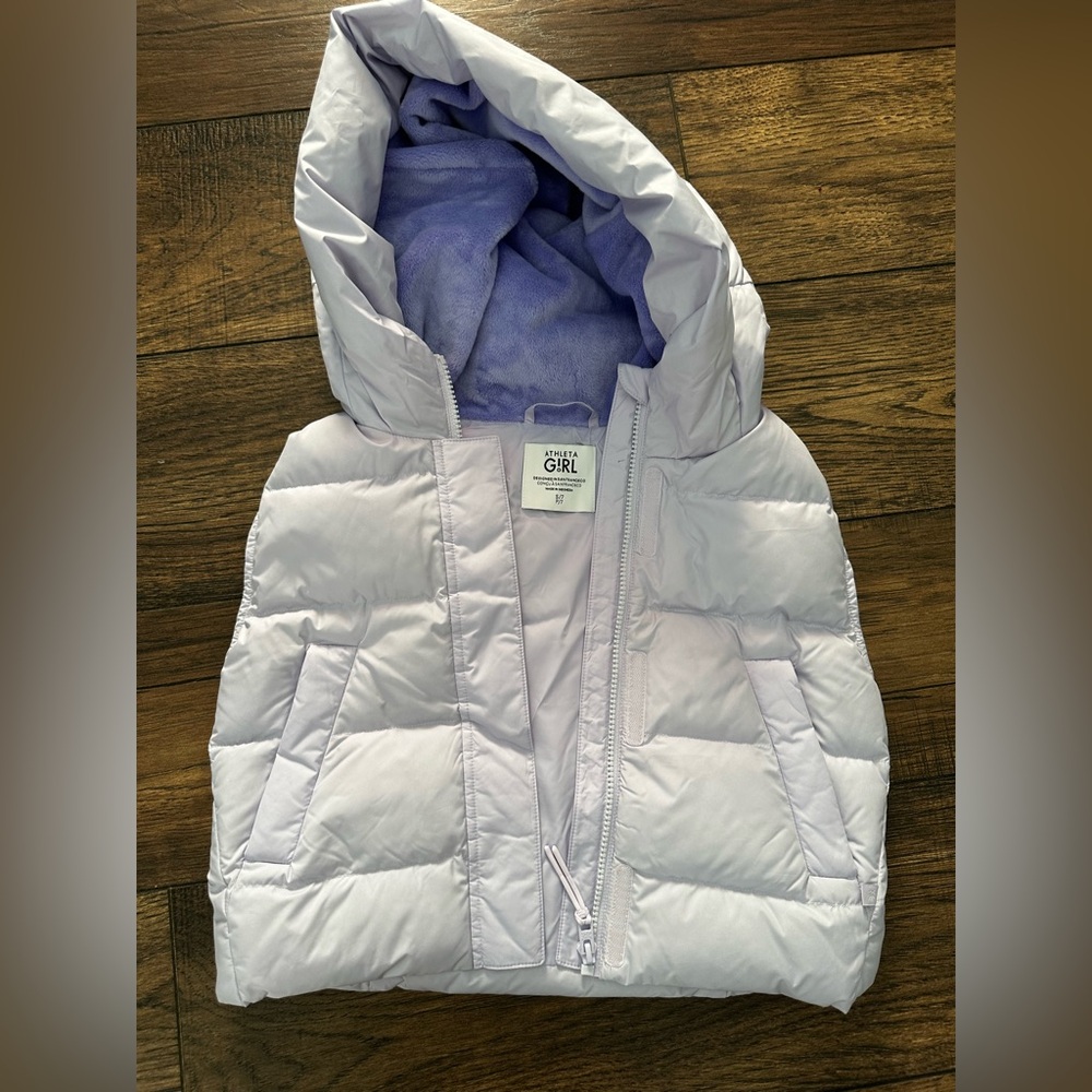 Light purple Athleta Girl Puffer Vest